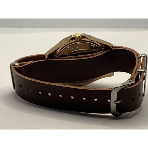 Fossil ES3203 Womens Brown Leather Analog Champagne Dial Quartz Wrist Watch RU15 - Picture 9 of 11